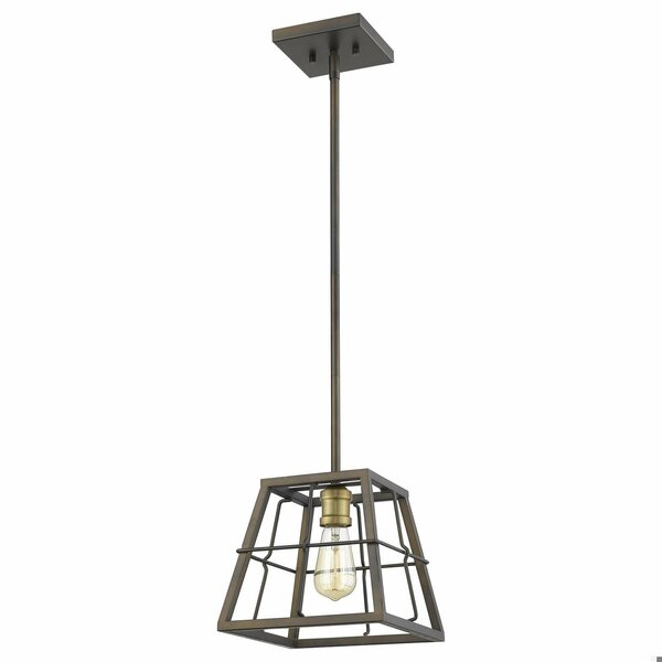 Homeroots 8.5 x 9.5 x 9.5 in. Charley 1-Light Oil-Rubbed Bronze Mini-Pendant 398161
